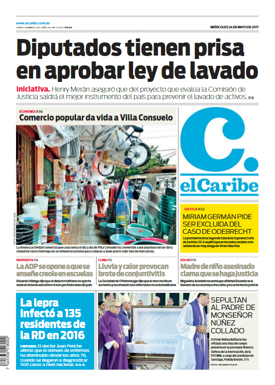 Portada El Caribe, Miércoles 24 de Mayo del 2017