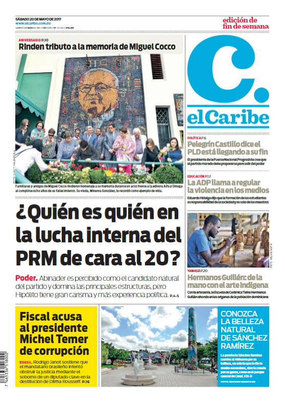 Portada El Caribe, Sábado 20 de Mayo del 2017