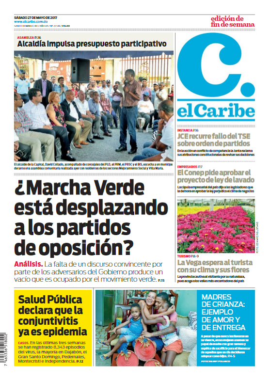 Portada El Caribe, Sábado 27 de Mayo del 2017