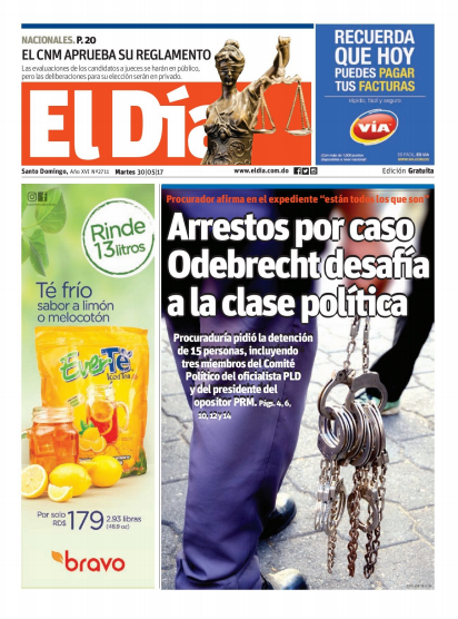 Portada El Día, Martes 30 de Mayo del 2017