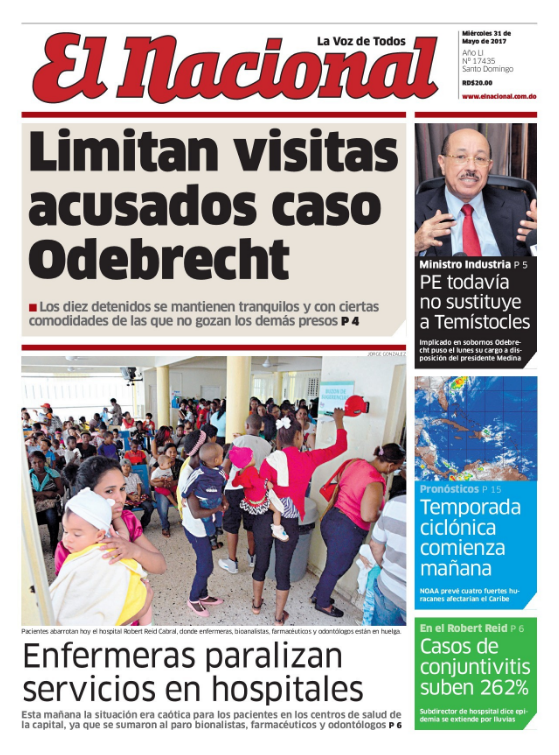 Portada El Nacional, Miércoles 31 de Mayo del 2017