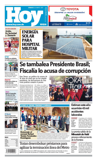 Portada El Nacional, Sábado 20 de Mayo del 2017