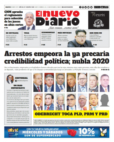 Portada El Nuevo Diario, Martes 30 de Mayo del 2017