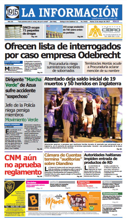 Portada La Información, Martes 23 de Mayo del 2017