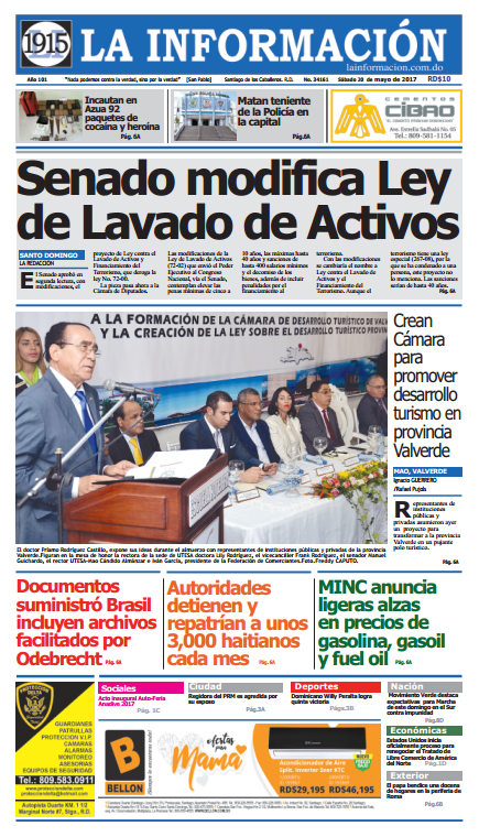 Portada La Información, Sábado 20 de Mayo del 2017
