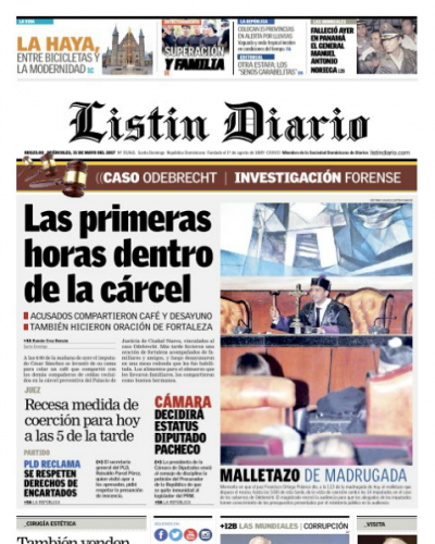 Portada Listín Diario, Miércoles 31 de Mayo del 2017