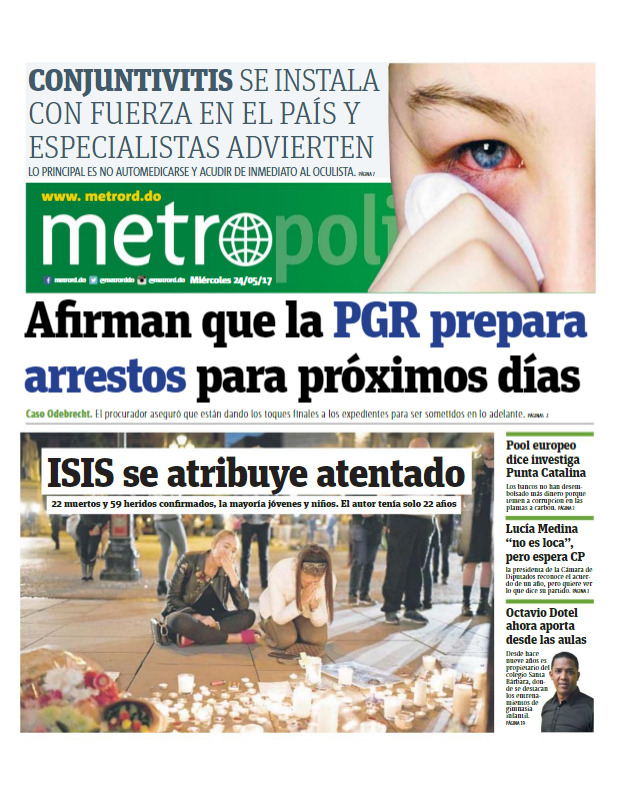 Portada Metro, Miércoles 24 de Mayo del 2017