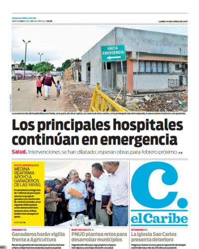 Portada El Caribe, Lunes 19 de Junio del 2017