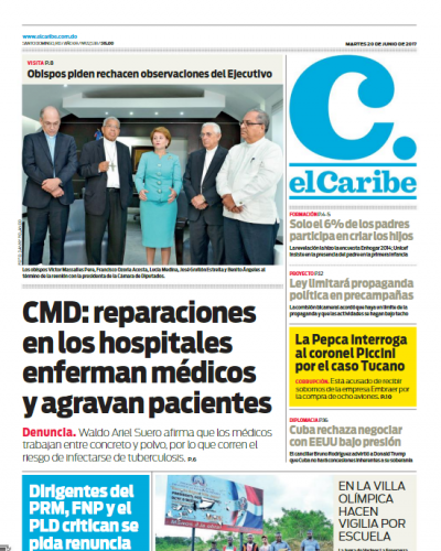 Portada El Caribe, Martes 20 de Junio del 2017