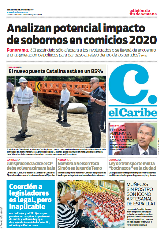 Portada El Caribe, Sábado 10 de Junio del 2017