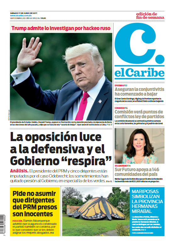 Portada El Caribe, Sábado 17 de Junio del 2017