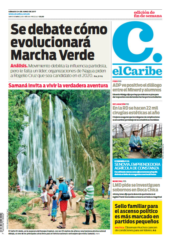 Portada El Caribe, Sábado 24 de Junio del 2017