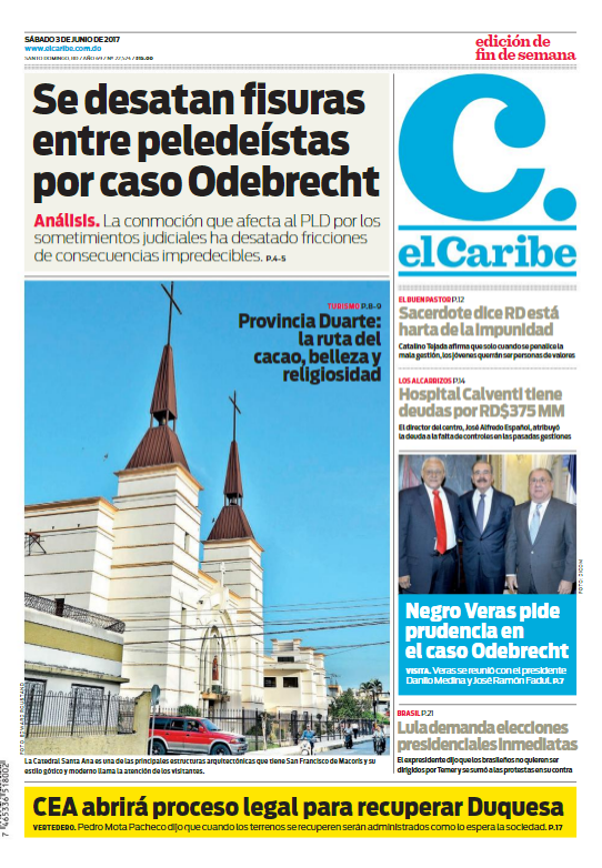 Portada El Caribe, Sábado 3 de Junio del 2017