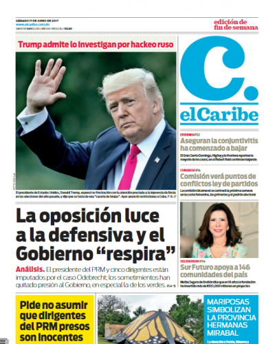 Portada El Caribe, Sábado 17 de Junio del 2017