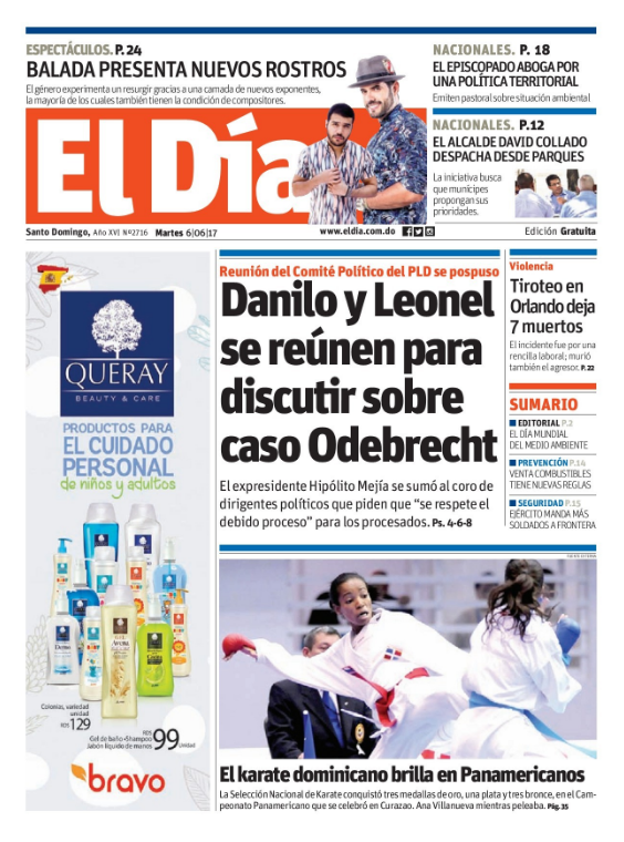 Portada El Día, Martes 6 de Junio del 2017