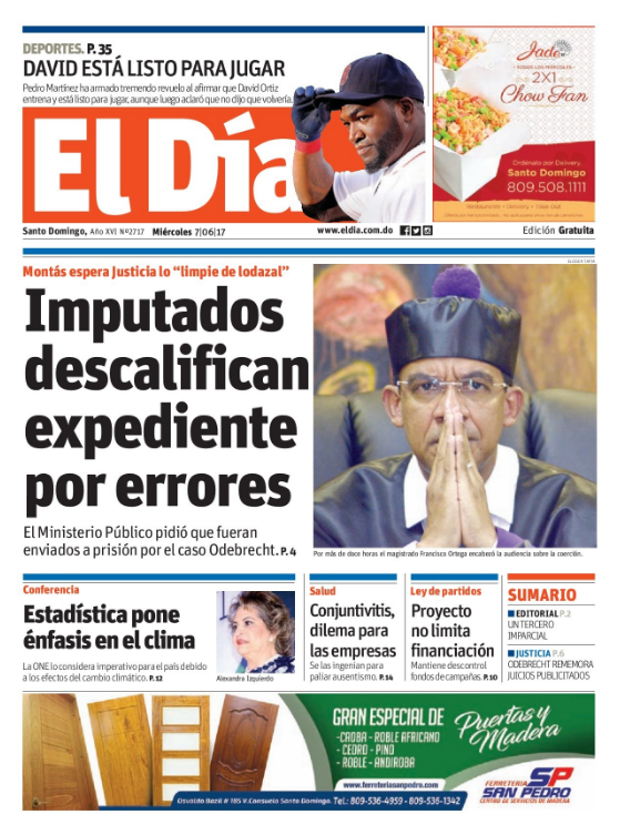 Portada El Día, Miércoles 7 de Junio del 2017
