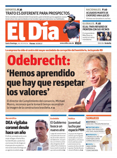 Portada El Día, Viernes 16 de Junio del 2017