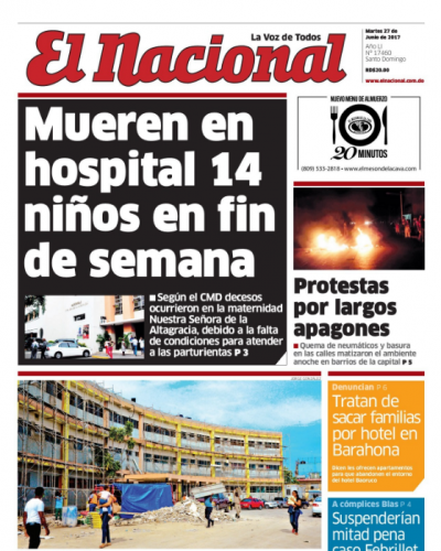 Portada El Nacional, Martes 27 de Junio del 2017