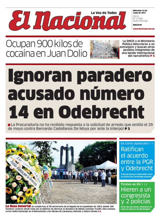 Portada El Nacional, Miércoles 14 de Junio del 2017