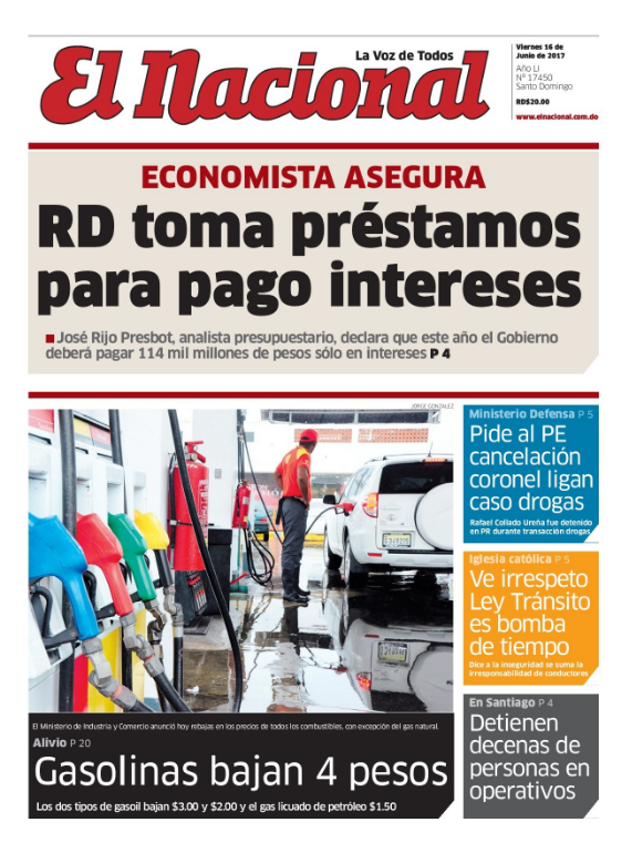 Portada El Nacional, Sábado 17 de Junio del 2017
