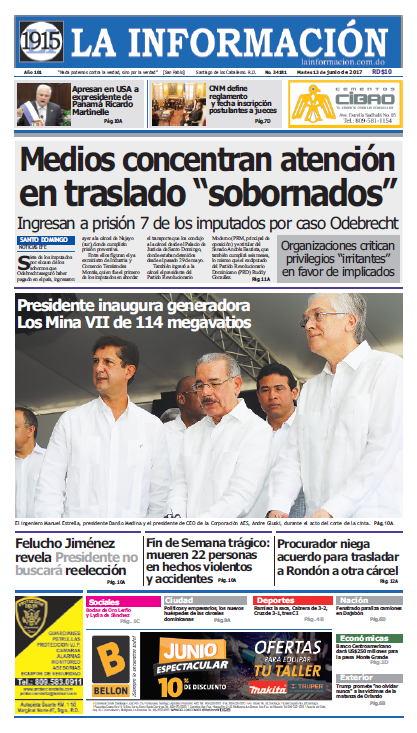 Portada La Información, Martes 13 de Junio del 2017
