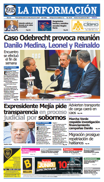 Portada La Información, Martes 6 de Junio del 2017