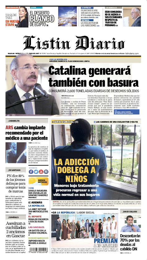 Portada Listín Diario, Miércoles 28 de Junio del 2017