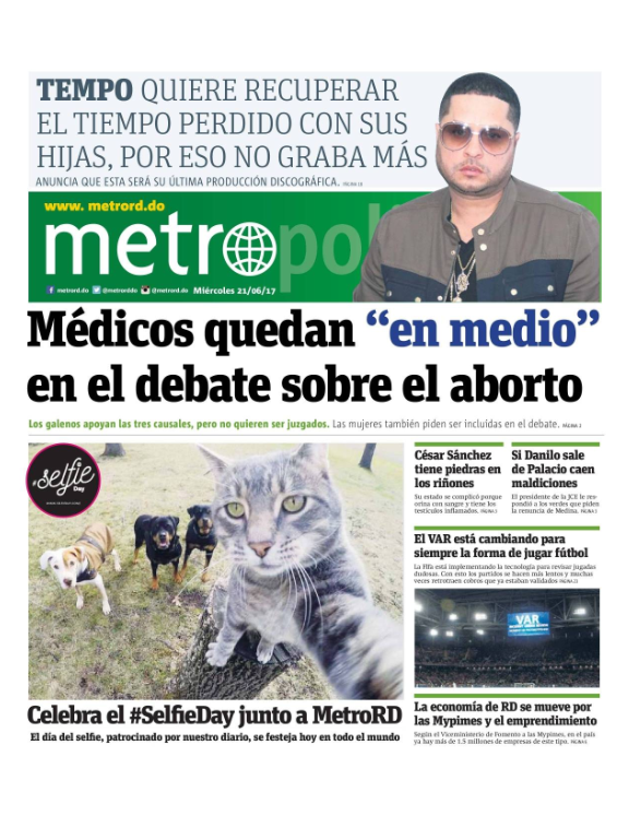 Portada Metro, Miércoles 21 de Junio del 2017