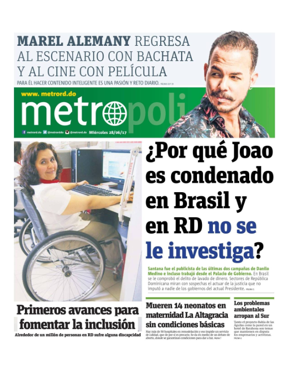 Portada Metro, Miércoles 28 de Junio del 2017