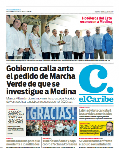 Portada El Caribe, Martes 18 de Julio 2017