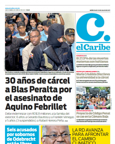 Portada El Caribe, Miércoles 12 de Julio del 2017