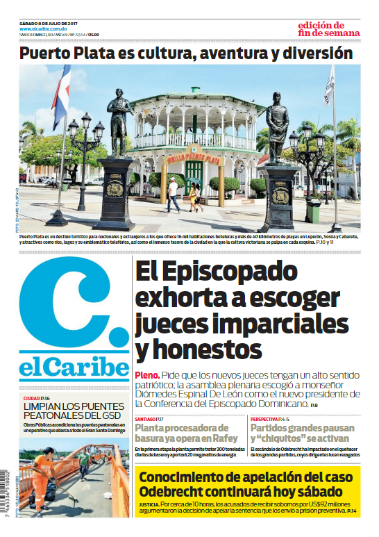 Portada El Caribe, Sábado 08 de Julio del 2017