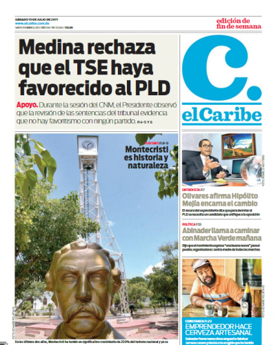 Portada El Caribe, Sábado 15 de Julio 2017