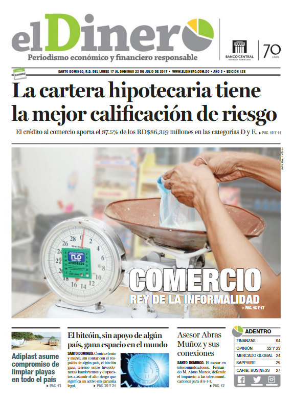 Portada El Dinero, Lunes 17 de Julio 2017