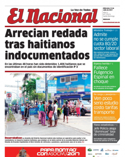 Portada El Nacional, Miércoles 12 de Julio 2017