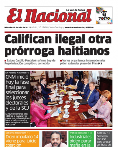 Portada El Nacional, Miércoles 19 de Julio 2017