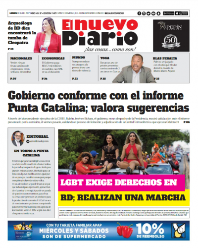 Portada El Nuevo Diario, Lunes 03 de Julio del 2017