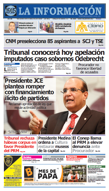 Portada La Información, Jueves 06 de Julio del 2017