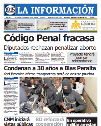 Portada La Información, Miércoles 12 de Julio del 2017