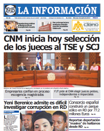 Portada La Información, Miércoles 19 de Julio 2017