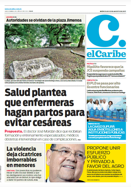 Portada El Caribe, Miércoles 23 de Agosto 2017
