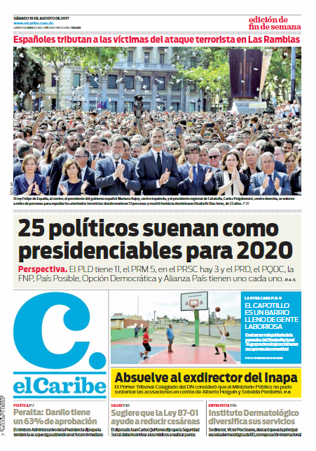 Portada El Caribe, Sábado 19 de Agosto 2017
