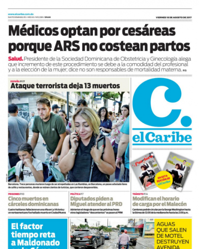 Portada El Caribe, Viernes 18 de Agosto 2017