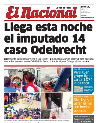 Portada El Nacional, Miércoles 02 de Agosto 2017