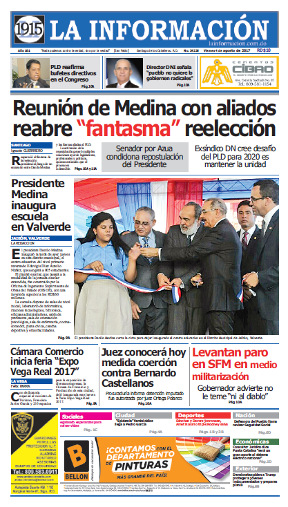 Portada La Información, Viernes 04 de Agosto 2017