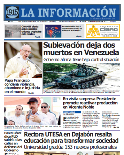 Portada La Información, Lunes 07 de Agosto 2017
