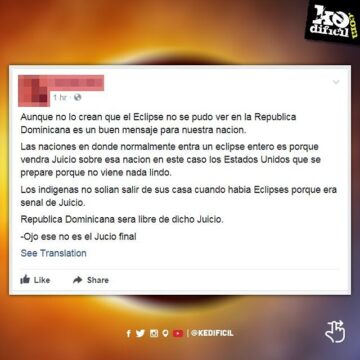 Ya que no pudimos ver el Eclipse – KeDificil, Martes 22 de Agosto 2017