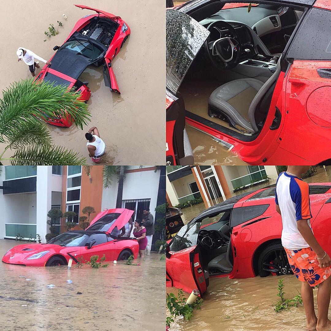 Carro inundado de Don Miguelo