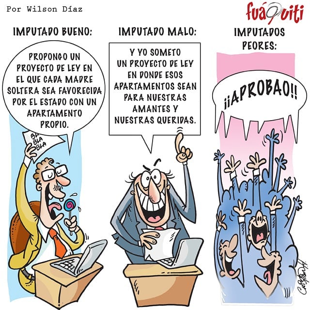 Así se aprueban las leyes en el cámara de diputados... - Caricatura  Fuaquiti, Octubre 04 del 2017 - Dominicana.do