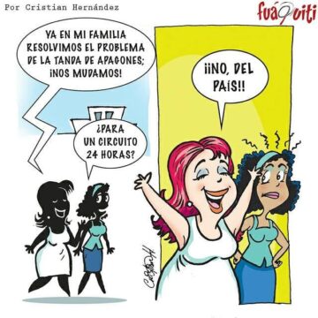 Huyendo de los apagones… – Caricatura Fuaquiti, Octubre 08 del 2017
